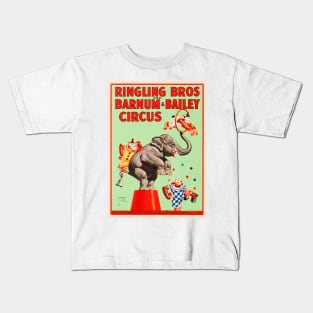 Ringling Bros Barnum & Bailey CIRCUS ACROBATIC WILD ANIMALS Show Lithograph Poster Kids T-Shirt